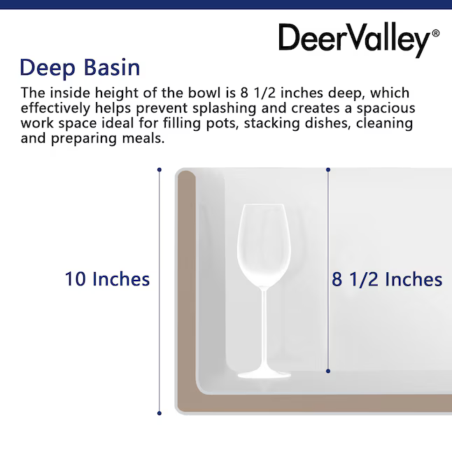 DeerValley Eclipse Undermount 33-in x 21-in Porcelain Double Offset Bowl Kitchen Sink, DV-1K705 *HD2509, Retail: $398.82 , FINAL PRICE: $199.99 + TAX
