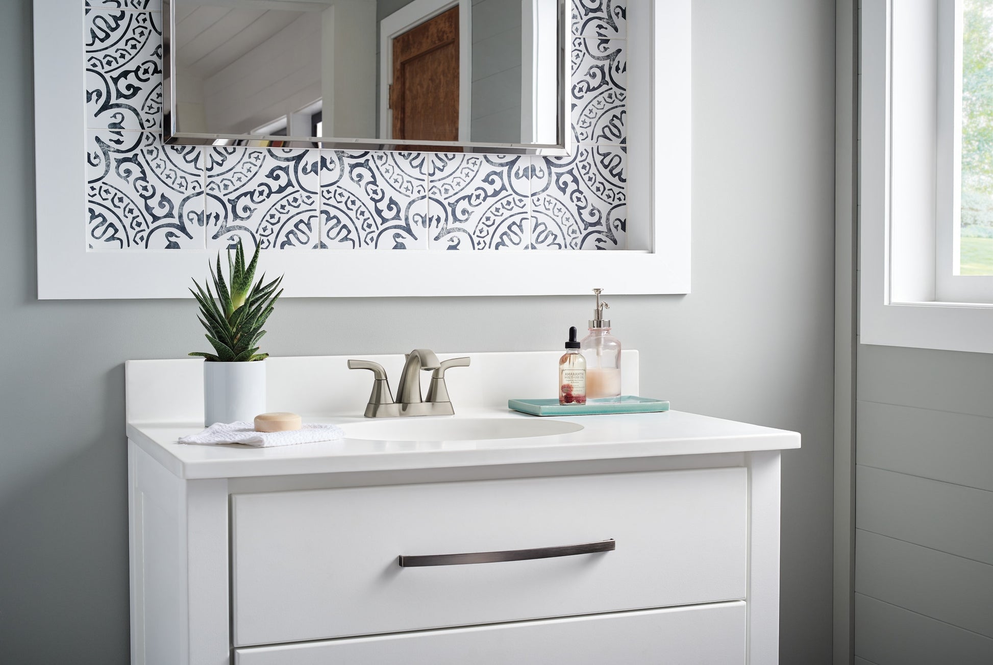 Peerless Parkwood Two Handle Centerset Lavatory Faucet in Brushed Nickel, P2535LF-BN, MRSP: $221.3, FINAL PRICE: $ + TAX