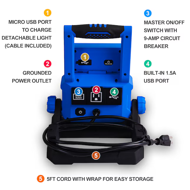 Kobalt 3.6-Volt 4000-Lumens LED Plug-in Portable Work Light 1 -Batteries Included, MPL1068-L37K8040 5286606  *JR2506, [FB292], Retail: $69.98, FINAL PRICE: $34.99 + TAX