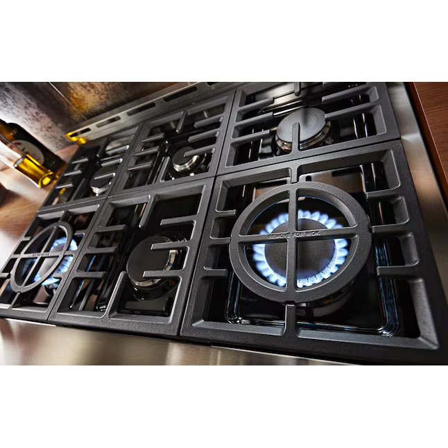 KitchenAid 36-in 6 burners 5.1-cu ft Convection Oven Freestanding Natural Gas Range (Stainless Steel), KFGC506JSS *JR2503, Retail: $6,849.00, FINAL PRICE: $4,799.99 + TAX