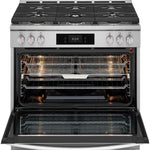 Frigidaire Gallery 36-in 6 burners 4.6-cu ft Air Fry Convection Oven Slide-In Natural Gas Range (