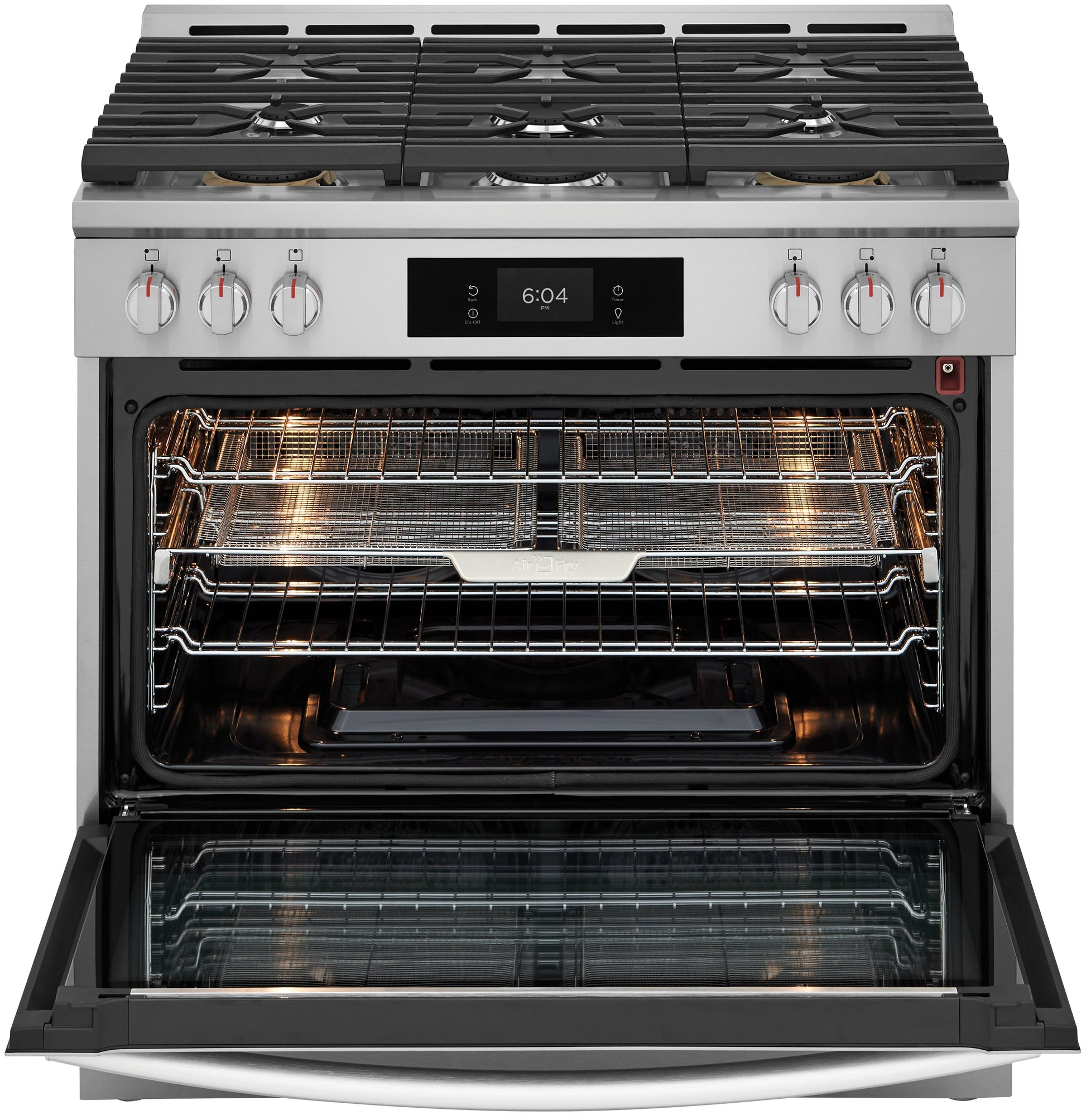 Frigidaire Gallery 36-in 6 burners 4.6-cu ft Air Fry Convection Oven Slide-In Natural Gas Range (