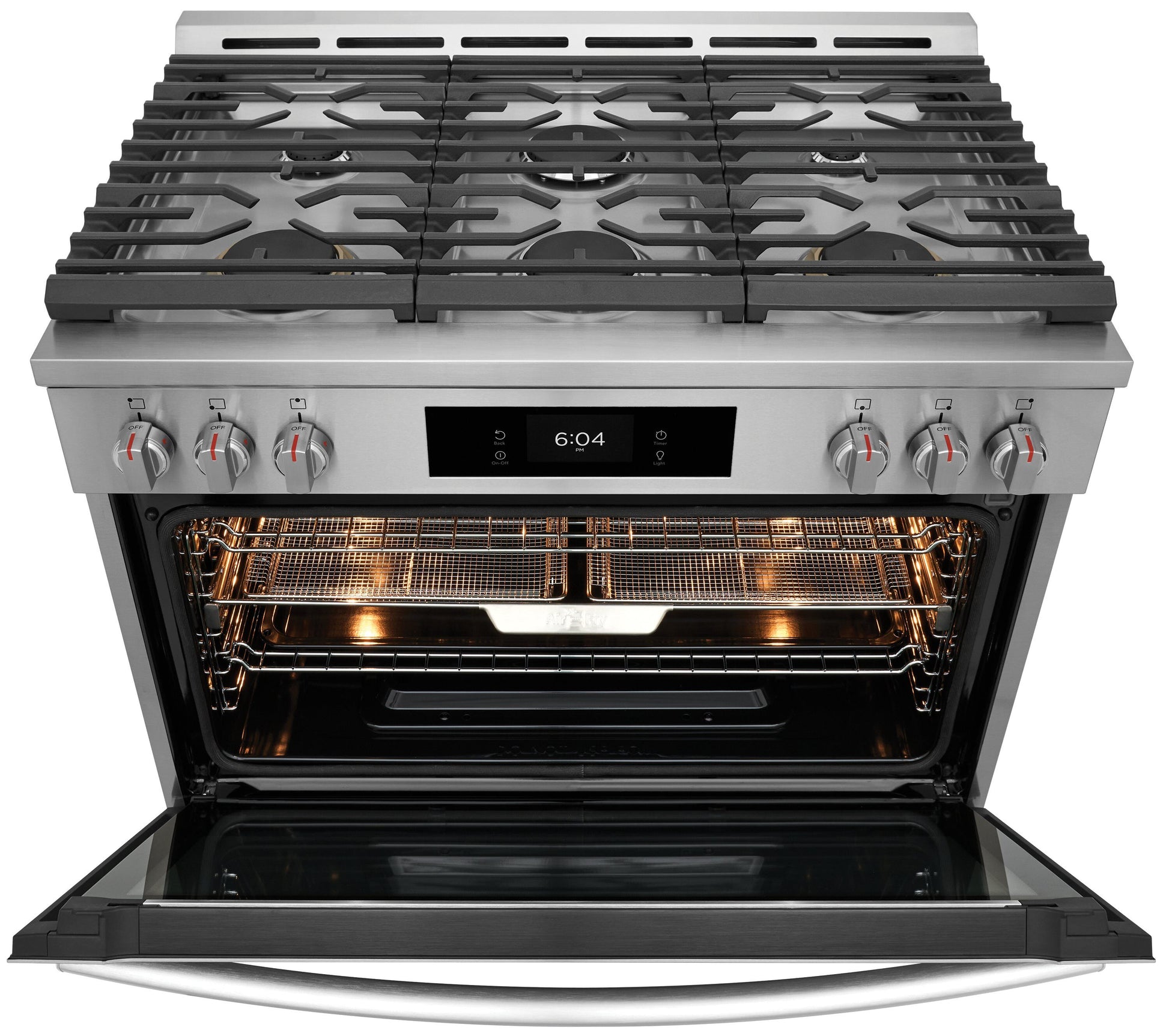 Frigidaire Gallery 36-in 6 burners 4.6-cu ft Air Fry Convection Oven Slide-In Natural Gas Range (