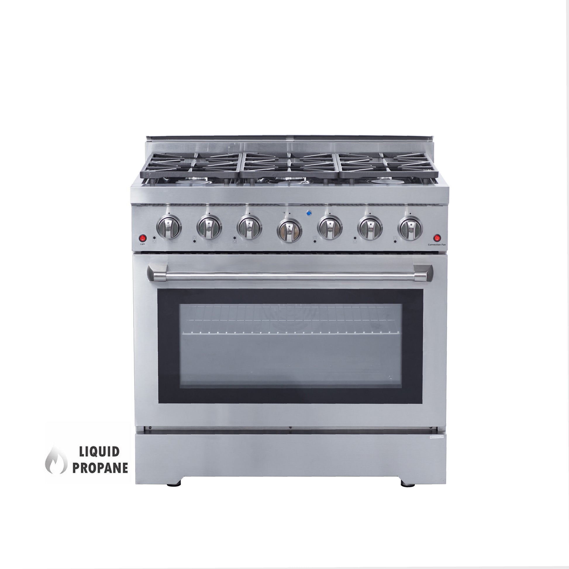 NXR Duro 36-in 6 burners 5.5-cu ft Convection Oven Freestanding Liquid Propane Gas Range ( Stainless Steel