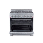 NXR Duro 36-in 6 burners 5.5-cu ft Convection Oven Freestanding Liquid Propane Gas Range ( Stainless Steel