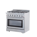 NXR Duro 36-in 6 burners 5.5-cu ft Convection Oven Freestanding Liquid Propane Gas Range ( Stainless Steel