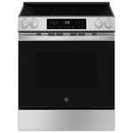 GE Crisp Mode 30-in Glass Top 5 burners 5.3-cu ft Slide-In Electric Range ( Stainless Steel )