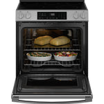 GE Crisp Mode 30-in Glass Top 5 burners 5.3-cu ft Slide-In Electric Range ( Stainless Steel )