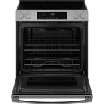 GE Crisp Mode 30-in Glass Top 5 burners 5.3-cu ft Slide-In Electric Range ( Stainless Steel )