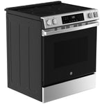 GE Crisp Mode 30-in Glass Top 5 burners 5.3-cu ft Slide-In Electric Range ( Stainless Steel )