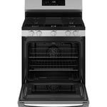 GE EasyWash Oven Tray 30-in Glass Top 5 burners 5.3-cu ft Air Fry Convection Oven Freestanding Electric Range ( Stainless Steel )
