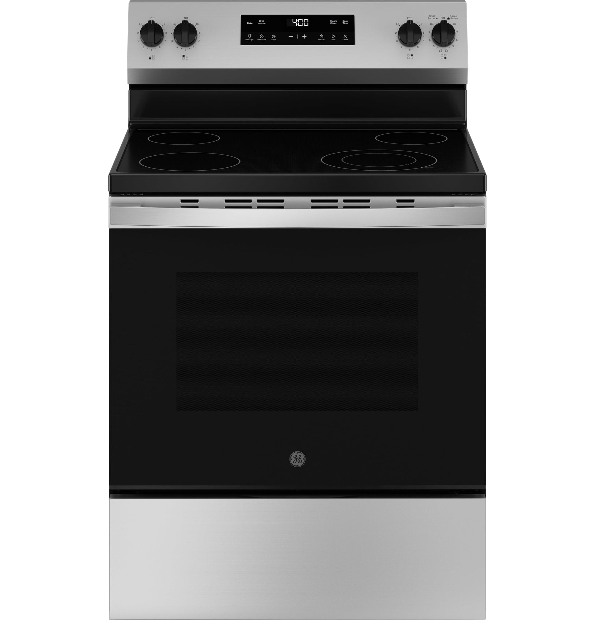GE 30-in Glass Top 4 burners 5.3-cu ft Freestanding Electric Range ( Stainless Steel )