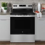 GE 30-in Glass Top 4 burners 5.3-cu ft Freestanding Electric Range ( Stainless Steel )