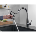 Delta Essa Arctic Stainless Single Handle Pull-down Kitchen Faucet with Sprayer (Deck Plate Included), 9113-AR-DST *HD2406, Retail: $444.35, FINAL PRICE: $159.99 + TAX