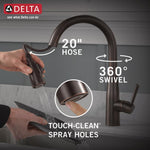 Delta Essa Matte Black Single Handle Deck-mount Pull-down Kitchen Faucet with Sprayer (Includes Deck Plate)