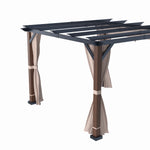 Alpine Reserve 10-ft W x 10-ft L x 7-ft 8-in H Wood grain posts,brown roof frame,light beige canopy,dark