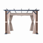 Alpine Reserve 10-ft W x 10-ft L x 7-ft 8-in H Wood grain posts,brown roof frame,light beige canopy,dark