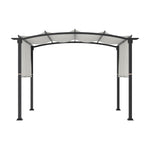 Style Selections 8-ft W x 10-ft L x 7-ft 8-in H Black frame, creamy white canopy Metal Freestanding Pergola with Canopy