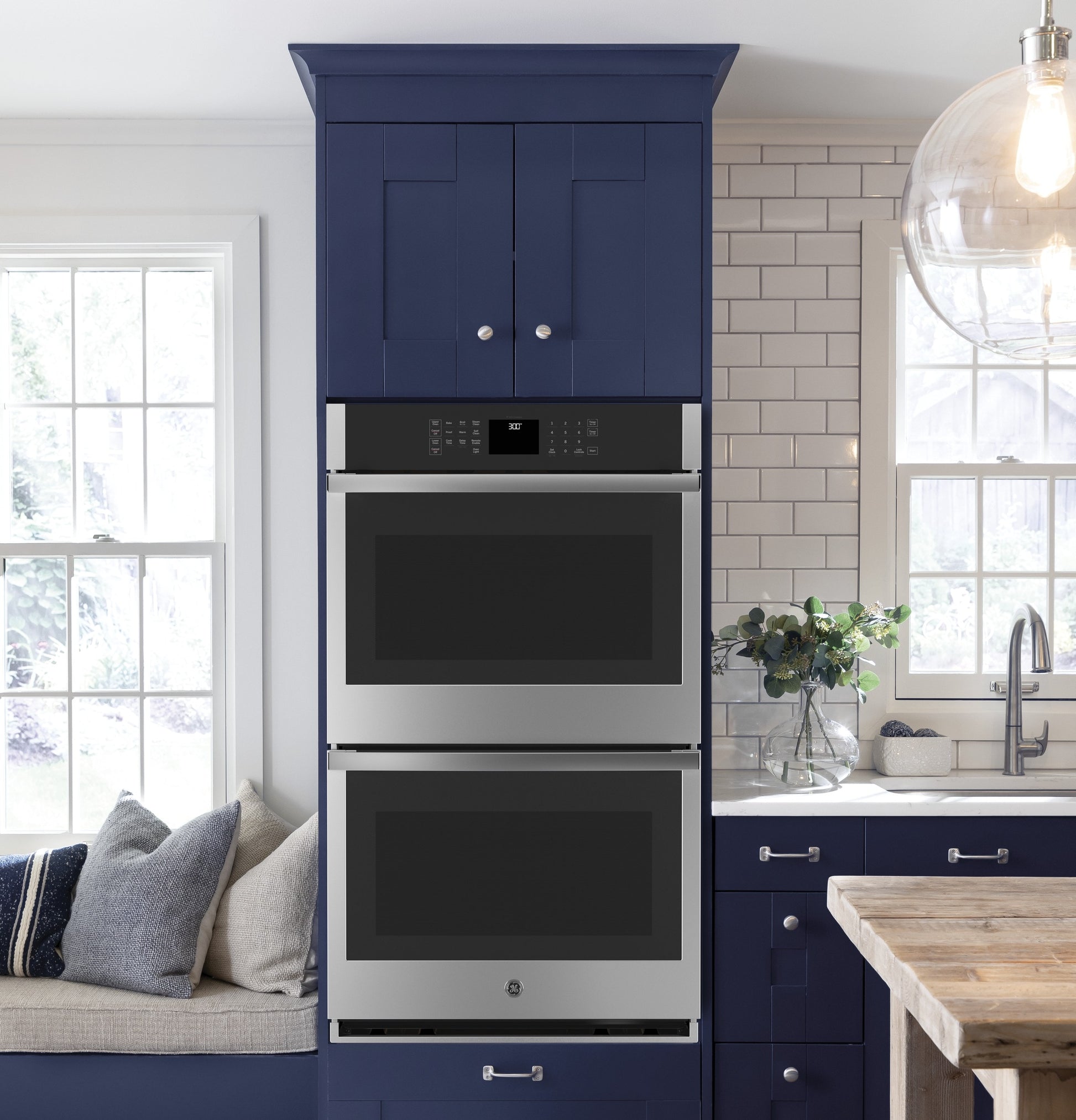 GE 27 inch Double Electric Wall Oven Self + Steam Cleaning ( Stainless Steel )