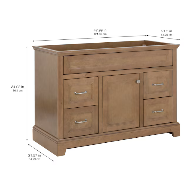 Summit Lane Merrill 48-in Desert Beige Bathroom Vanity Base Cabinet with CustomTop, W027848P1-SD  #5502052 *JR2510, Retail: $799.00, FINAL PRICE: $699.99 + TAX