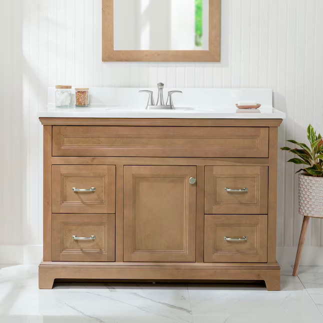 Summit Lane Merrill 48-in Desert Beige Bathroom Vanity Base Cabinet with CustomTop, W027848P1-SD  #5502052 *JR2510, Retail: $799.00, FINAL PRICE: $699.99 + TAX