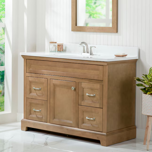 Summit Lane Merrill 48-in Desert Beige Bathroom Vanity Base Cabinet with CustomTop, W027848P1-SD  #5502052 *JR2510, Retail: $799.00, FINAL PRICE: $699.99 + TAX
