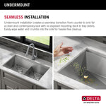 Delta Rivet Undermount 33-in x 19-in Stainless steel Double equal bowl 16 -Gauge Workstation Kitchen Sink