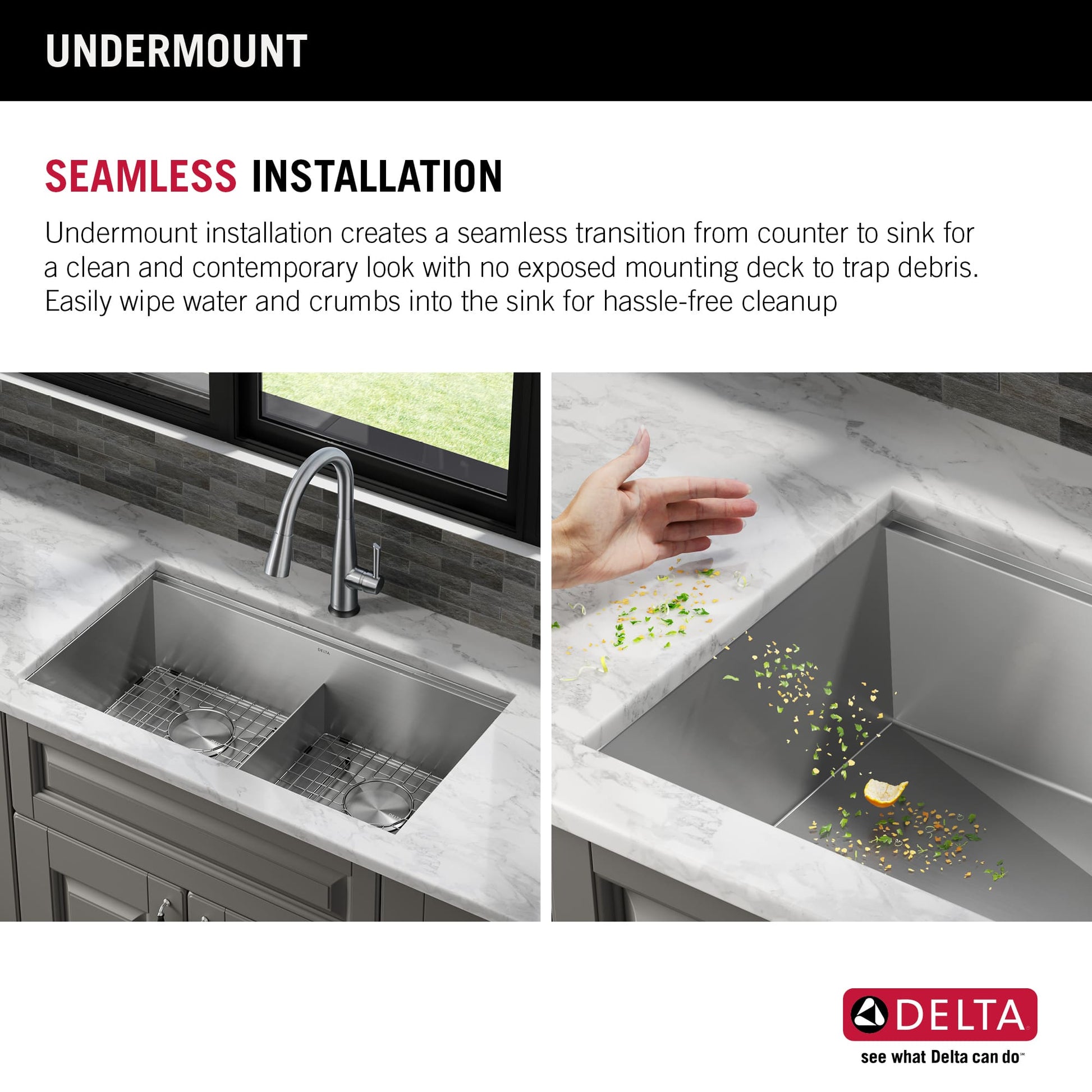 Delta Rivet Undermount 33-in x 19-in Stainless steel Double equal bowl 16 -Gauge Workstation Kitchen Sink