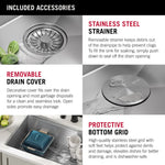 Delta Rivet Undermount 33-in x 19-in Stainless steel Double equal bowl 16 -Gauge Workstation Kitchen Sink