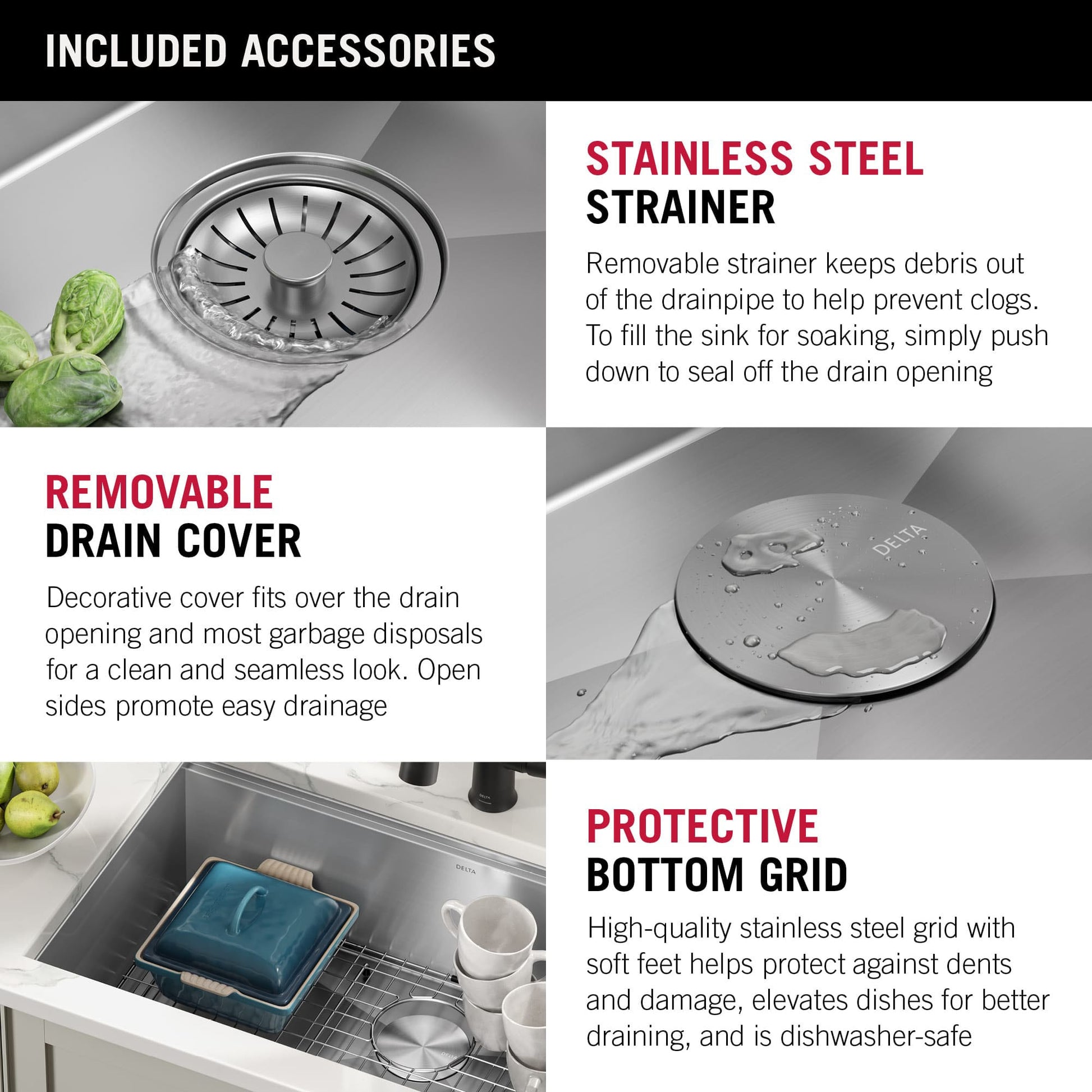 Delta Rivet Undermount 33-in x 19-in Stainless steel Double equal bowl 16 -Gauge Workstation Kitchen Sink