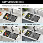 Delta Rivet Undermount 33-in x 19-in Stainless steel Double equal bowl 16 -Gauge Workstation Kitchen Sink