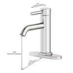 Alpine Reserve Harlow Brushed Nickel Single Hole 1-handle WaterSense Mid-arc Residential Handle Bathroom Sink Faucet with Drain with Deck Plate, 67746W-6004 #5287458 *JR2510, Retail: $69.00, FINAL PRICE: $34.99 + TAX