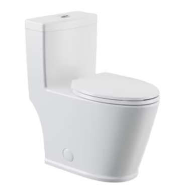 Project Source White Dual Flush Elongated Chair height Soft Close 1-piece Toilet 12-in Rough-In WaterSense 1.6 GPF, MT-60108DL