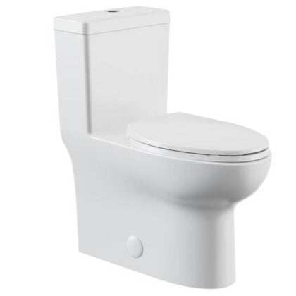 Project Source White Dual Flush Elongated Chair height Soft Close 1-piece Toilet 12-in Rough-In WaterSense 1.6 GPF, MT-60125DL