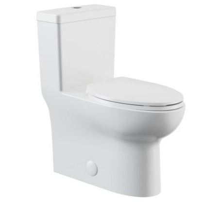 Project Source White Dual Flush Elongated Chair height Soft Close 1-piece Toilet 12-in Rough-In WaterSense 1.6 GPF, MT-60125DL