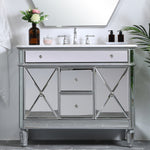 Ever Living Bravo 42-Inch Single Sink Vanity in Silver with a Carrara White Engineered Countertop, VF11042SL, FINAL PRICE: $599.99 + TAX
