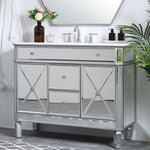 Ever Living Bravo 42-Inch Single Sink Vanity in Silver with a Carrara White Engineered Countertop, VF11042SL, FINAL PRICE: $599.99 + TAX