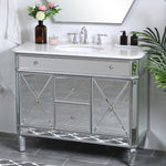 Ever Living Bravo 42-Inch Single Sink Vanity in Silver with a Carrara White Engineered Countertop, VF11042SL, FINAL PRICE: $599.99 + TAX