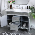 Ever Living Bravo 42-Inch Single Sink Vanity in Silver with a Carrara White Engineered Countertop, VF11042SL, FINAL PRICE: $599.99 + TAX