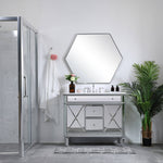 Ever Living Bravo 42-Inch Single Sink Vanity in Silver with a Carrara White Engineered Countertop, VF11042SL, FINAL PRICE: $599.99 + TAX