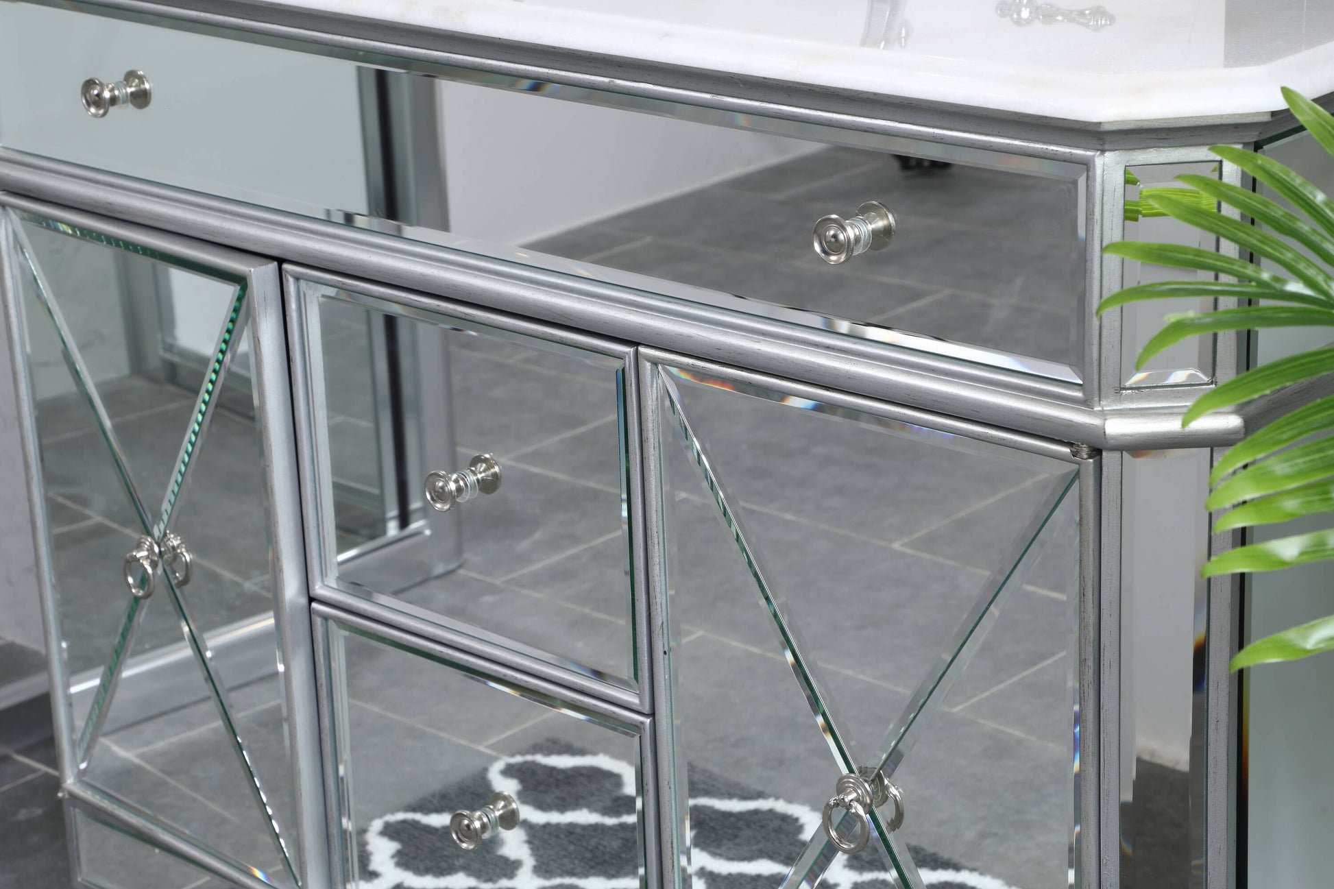 Ever Living Bravo 42-Inch Single Sink Vanity in Silver with a Carrara White Engineered Countertop, VF11042SL, FINAL PRICE: $599.99 + TAX