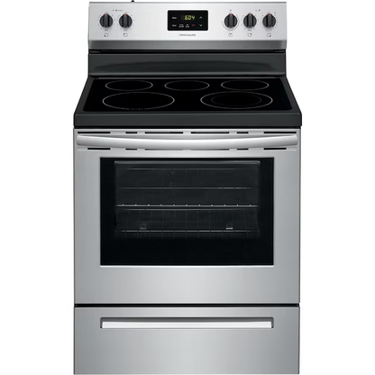 Frigidaire 30-in Glass Top 5 Burners 5.3-cu ft Freestanding Electric Range (Fingerprint Resistant Stainless Steel)