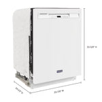 Maytag Dual Power Filtration 24-in Front Control Built-in Dishwasher ( White ) , PowerBlast, Sani Rinse , 50-Decibel