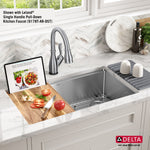 Delta Lorelai Undermount 32-in x 19-in Stainless steel Single bowl 16 -Gauge Workstation Kitchen Sink