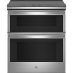 GE Profile 30-in Glass Top 5 burners 4.4-cu ft / 2.2-cu ft Air Fry Convection Oven Slide-In Double Oven Electric Range ( Fingerprint Resistant Stainless Steel )