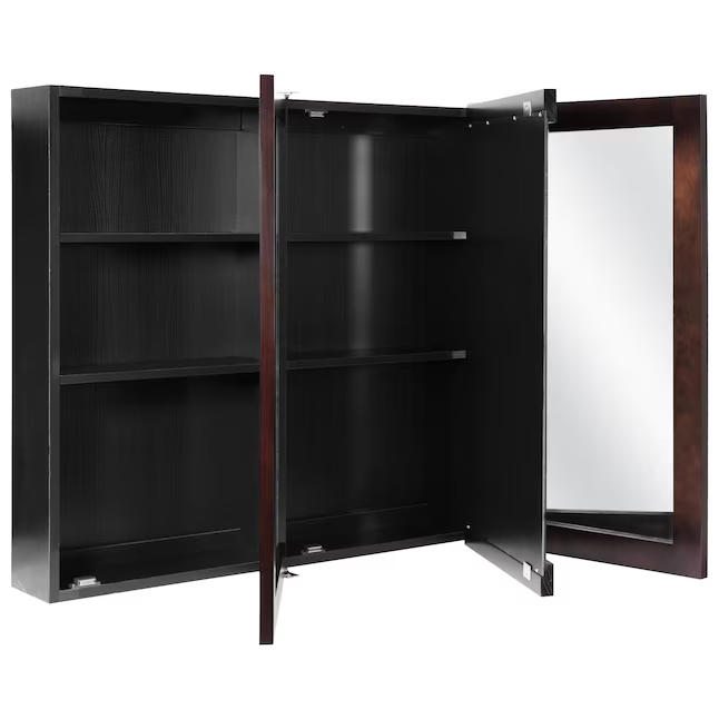 Design House Ventura 48-in x 30-in Surface Mount Espresso Mirrored Rectangle Medicine Cabinet, 541367-ESP *HD2509, Retail: $266.98, FINAL PRICE: $149.99 + TAX
