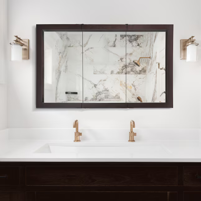 Design House Ventura 48-in x 30-in Surface Mount Espresso Mirrored Rectangle Medicine Cabinet, 541367-ESP *HD2509, Retail: $266.98, FINAL PRICE: $149.99 + TAX