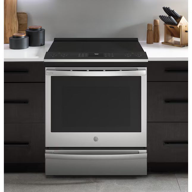 GE Profile 30-in 5 burners 5.3-cu ft  Air Fry Convection Oven Slide-In Induction Range (Fingerprint Resistant Stainless Steel), PHS930YPFS *JR2512, Retail: $3,349.00, FINAL PRICE: $1,499.99 + TAX