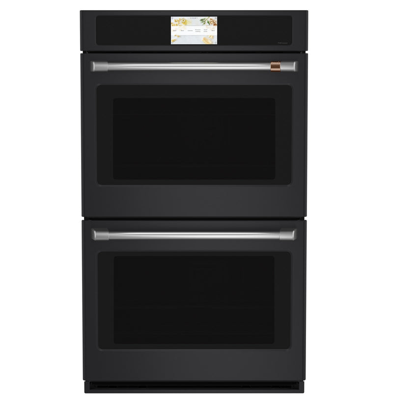 Luxury Cafe Professional 30 inch Double Electric Wall Oven with Air Fry Self + Steam Cleaning