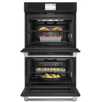 Luxury Cafe Professional 30 inch Double Electric Wall Oven with Air Fry Self + Steam Cleaning
